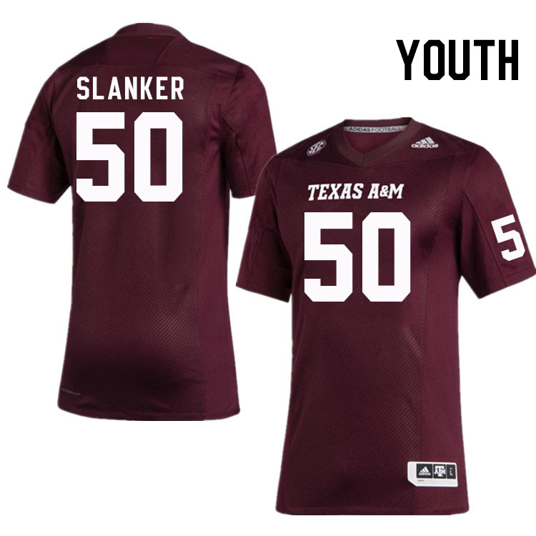 Youth #50 Jaxson Slanker Texas A&M Aggies College Football Jerseys Stitched Sale-Maroon